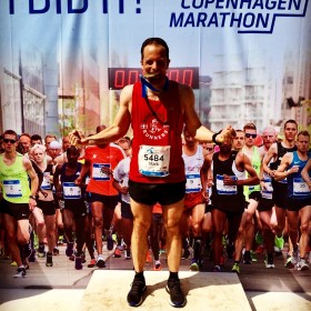 Mark running Copenhagen Marathon May 20 2018